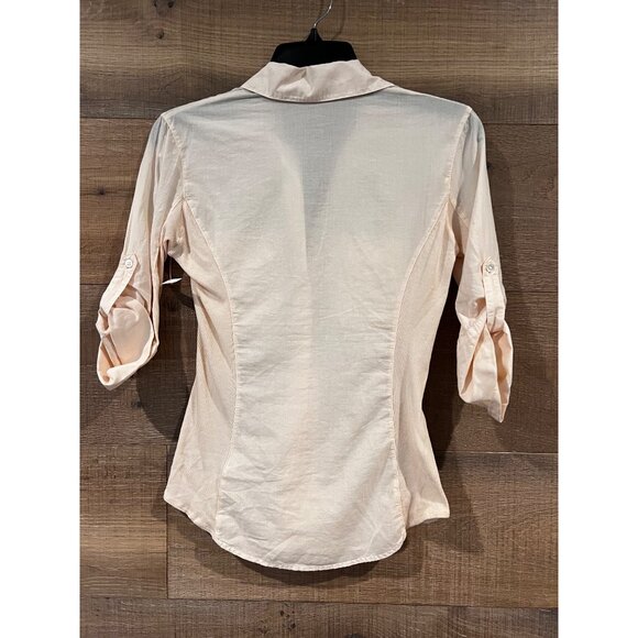 JAMES PERSE Ribbed Side Panel 3/4 Sleeves cream shirt size 0/ XS - Picture 3 of 5